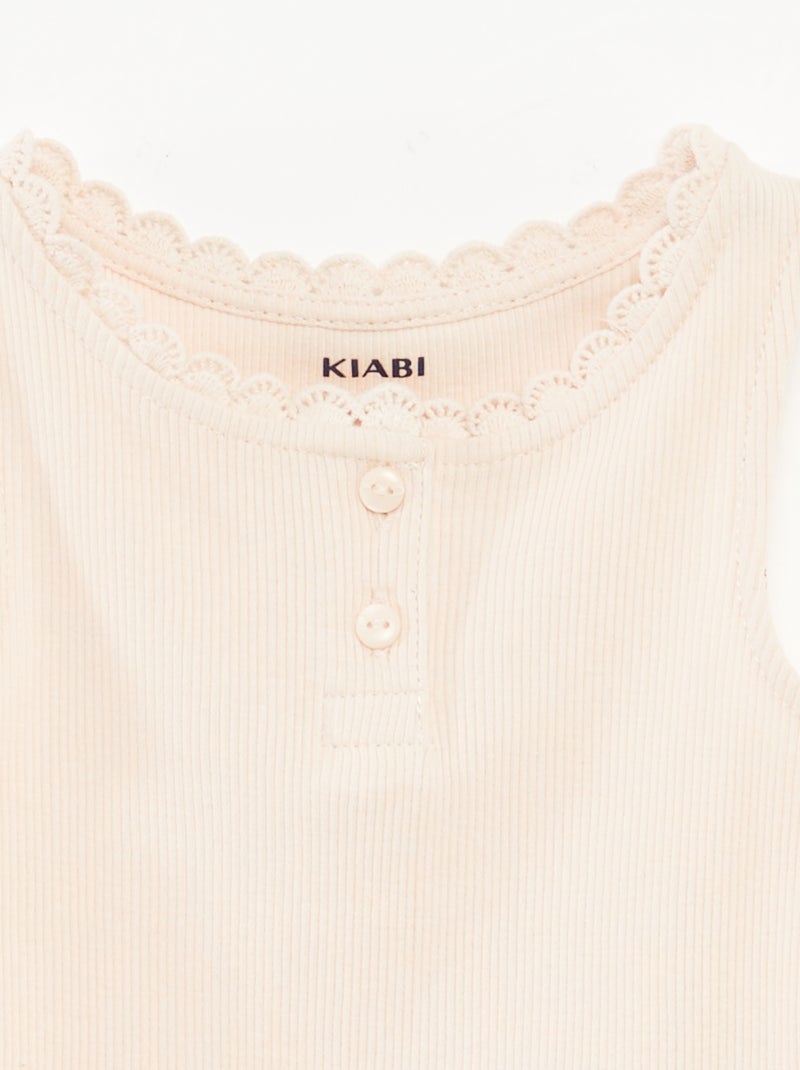 Débardeur en maille côtelée ROSE - Kiabi