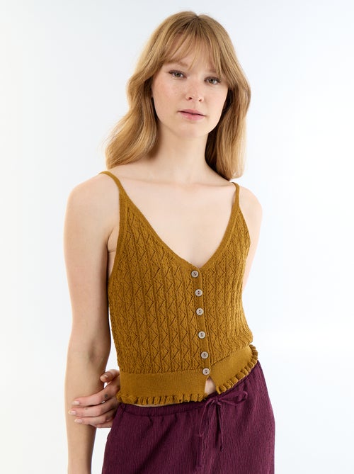 Débardeur en maille crochet - Kiabi