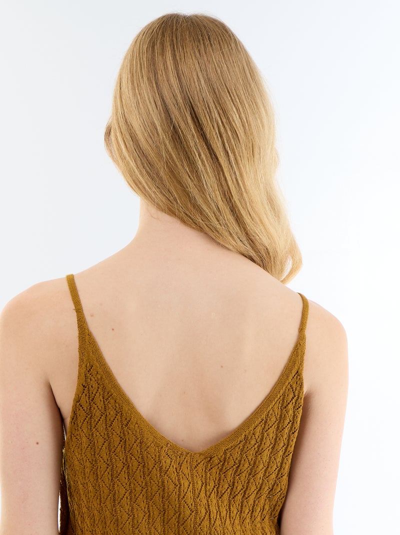 Débardeur en maille crochet Marron - Kiabi