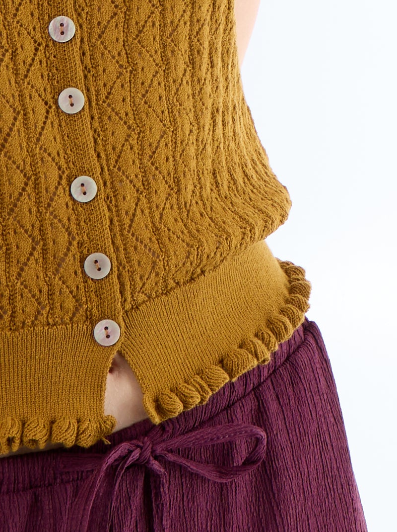 Débardeur en maille crochet Marron - Kiabi