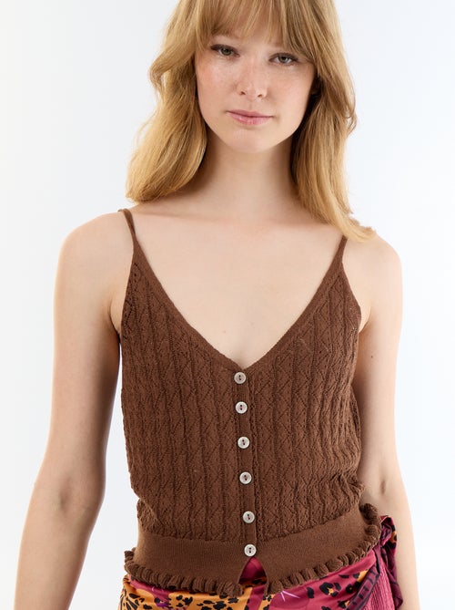 Débardeur en maille crochet - Kiabi