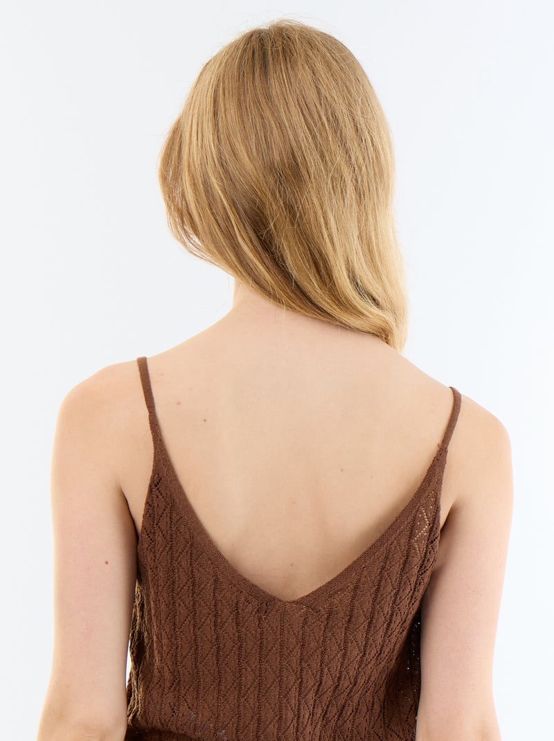 Débardeur en maille crochet Marron - Kiabi