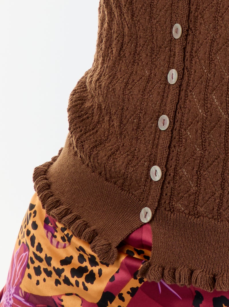 Débardeur en maille crochet Marron - Kiabi