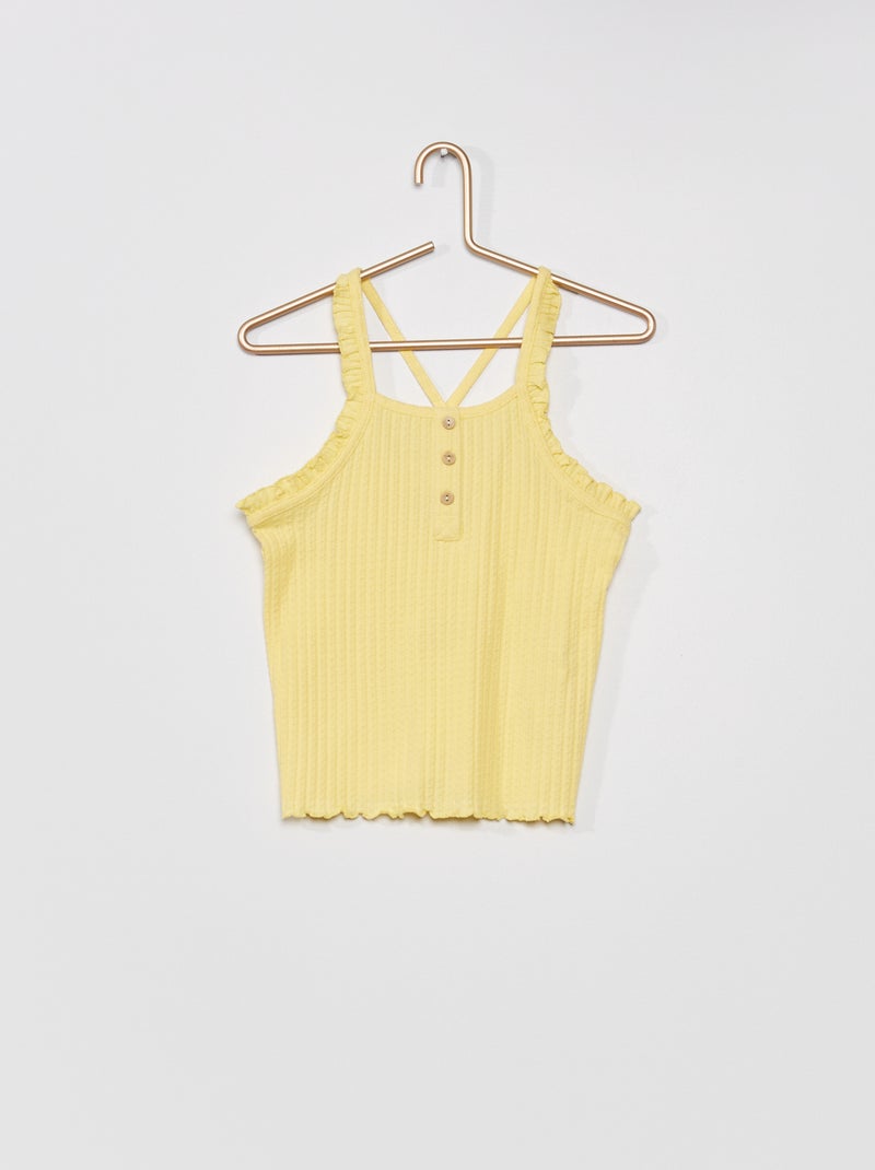 Débardeur en maille fantaisie Jaune - Kiabi