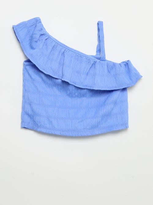 Débardeur en maille gaufrée avec col asymétrique - Kiabi Débardeur en maille gaufrée avec col asymétrique - Kiabi