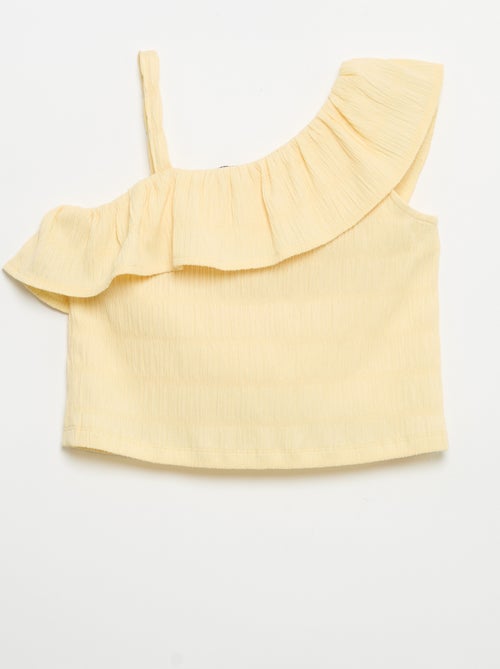 Débardeur en maille gaufrée avec col asymétrique - Kiabi Débardeur en maille gaufrée avec col asymétrique - Kiabi