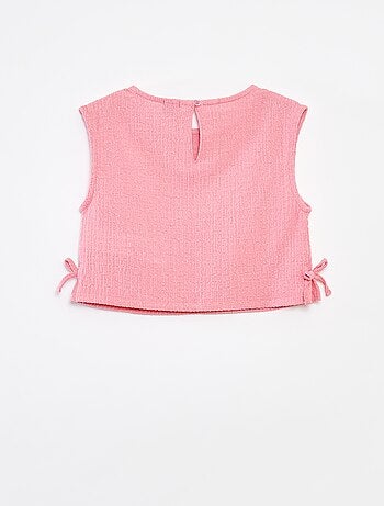 Débardeur en maille gaufrée avec motifs