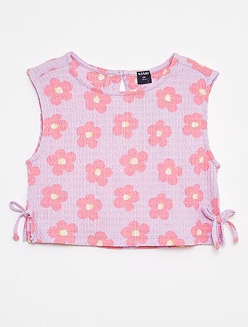 Débardeur en maille gaufrée avec motifs