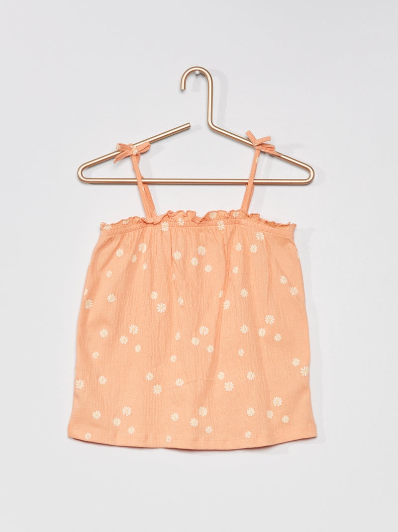 Débardeur en maille gaufrée Orange - Kiabi