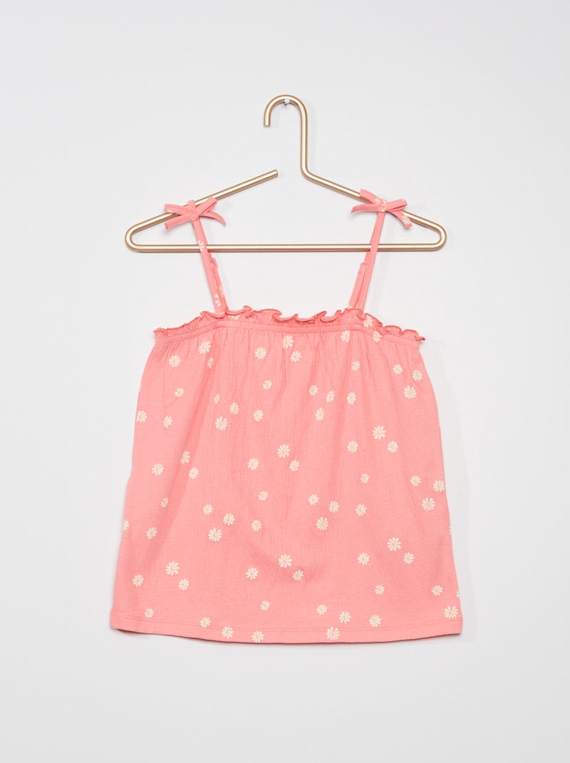 Débardeur en maille gaufrée Rose - Kiabi