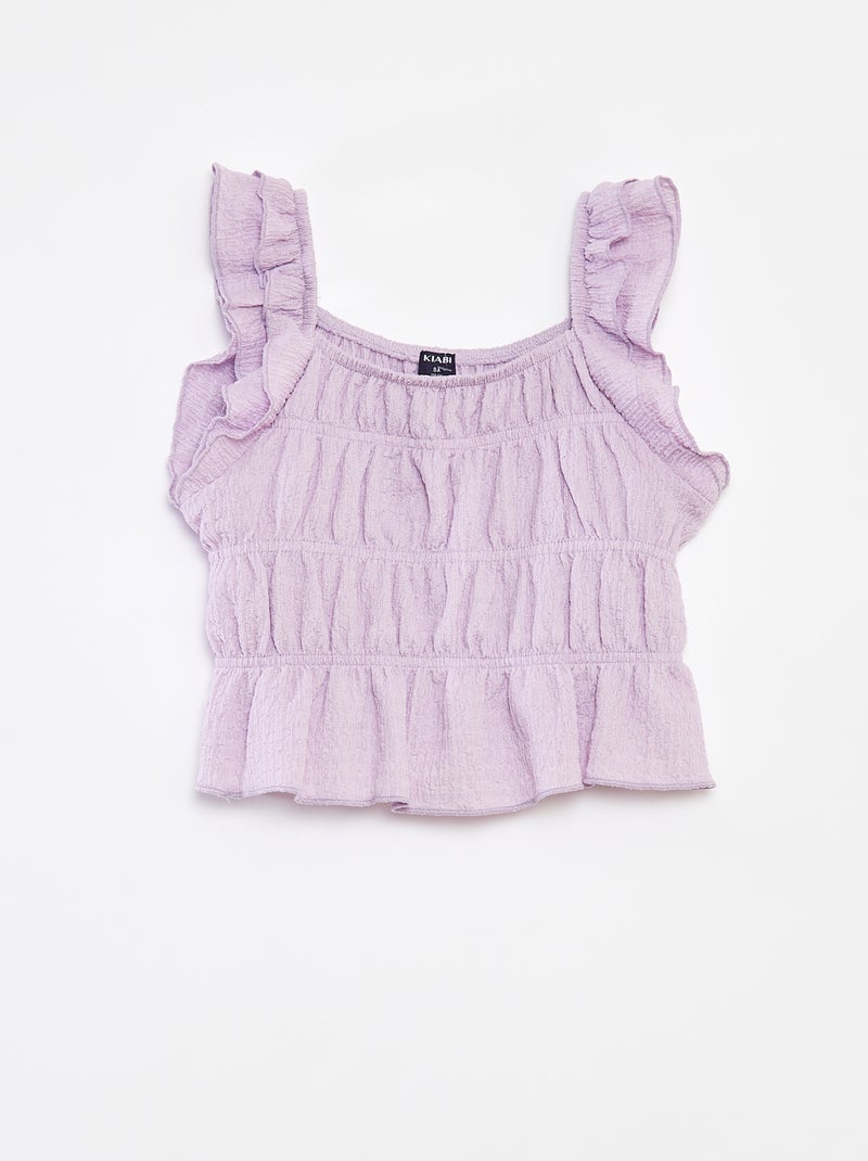 Débardeur en maille gaufrée Violet - Kiabi