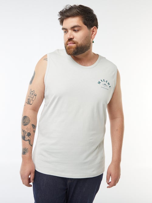 Débardeur en maille jersey avec imprimé recto/verso - Kiabi
