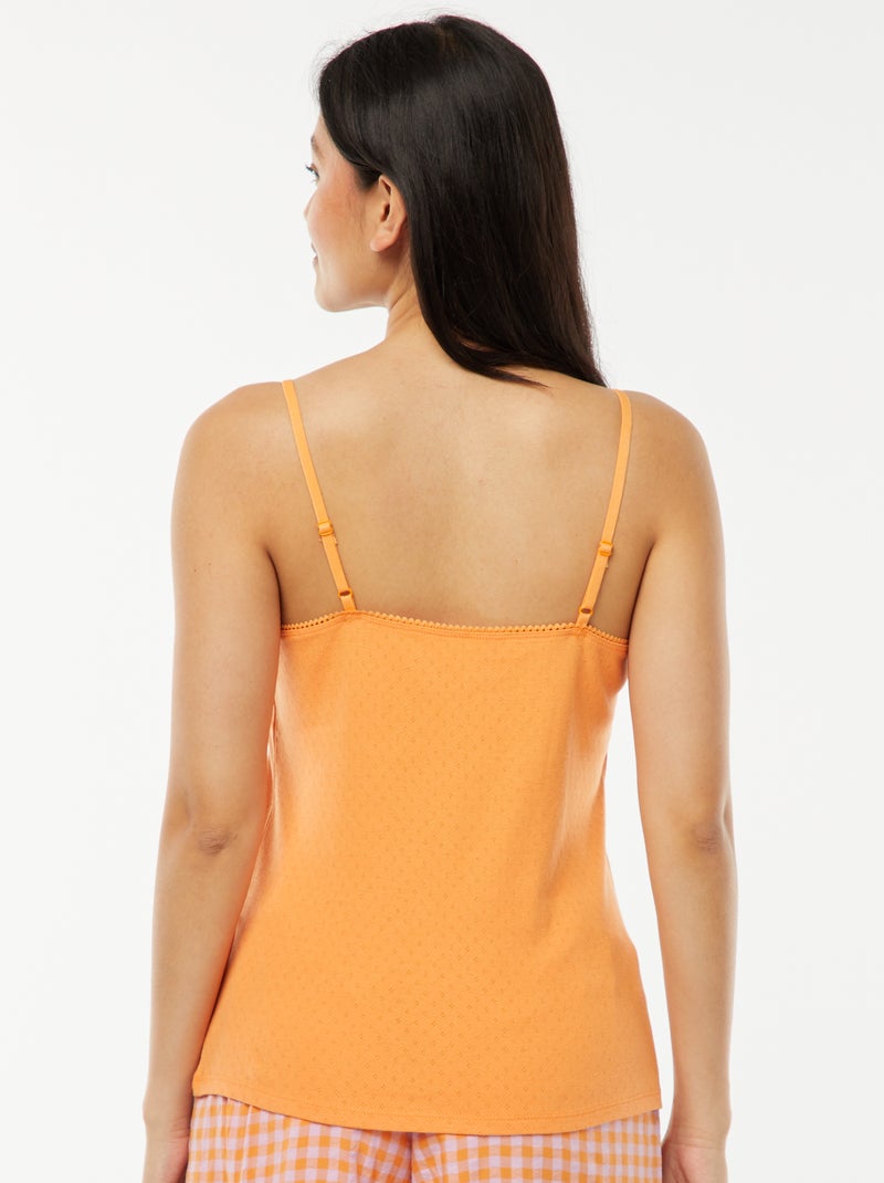 Débardeur en maille pointelle Orange - Kiabi
