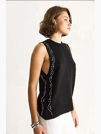 Débardeur en maille texturée col rond lucci