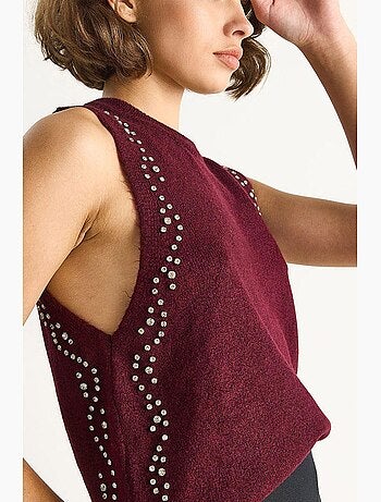 Débardeur en maille texturée col rond lucci
