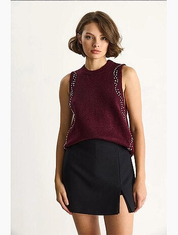 Débardeur en maille texturée col rond lucci