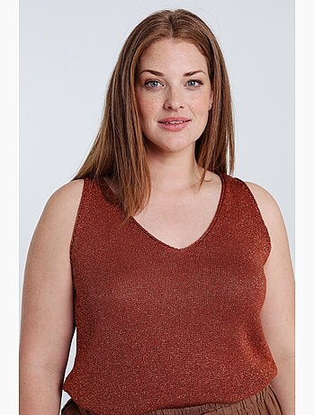 Débardeur en maille uni avec lurex