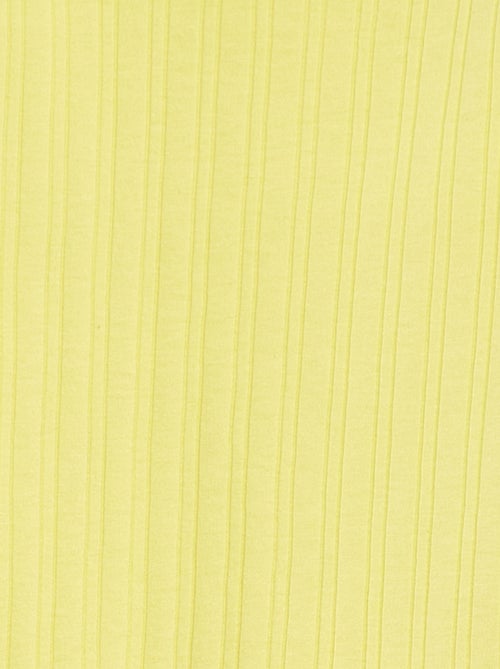 Débardeur en matière côtelée et dentelle - Kiabi