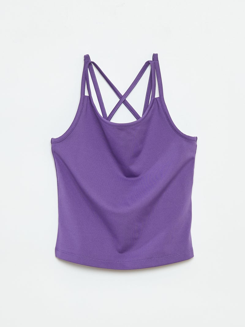 Débardeur en matière stretch violet - Kiabi