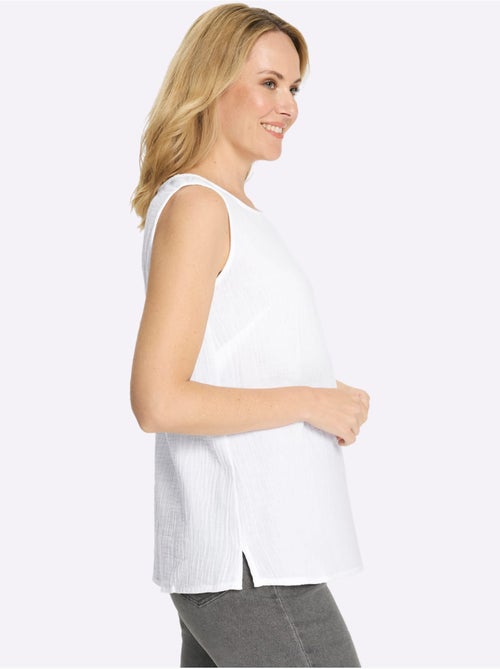 Débardeur en mousseline à encolure ronde et fentes latérales - Taille standard - Moda Vilona - Kiabi Débardeur en mousseline à encolure ronde et fentes latérales - Taille standard - Moda Vilona - Kiabi