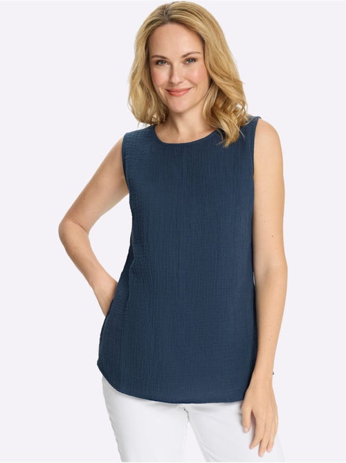 Débardeur en mousseline à encolure ronde et fentes latérales - Taille standard - Moda Vilona - Kiabi Débardeur en mousseline à encolure ronde et fentes latérales - Taille standard - Moda Vilona - Kiabi
