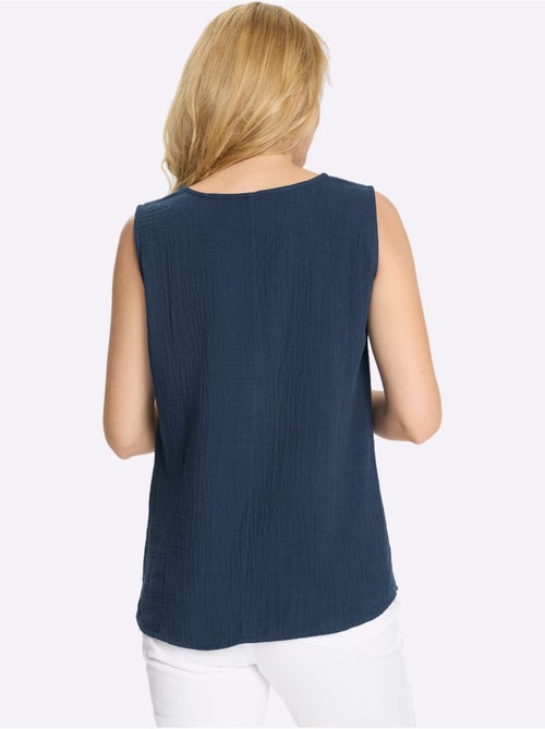 Débardeur en mousseline à encolure ronde et fentes latérales - Taille standard - Moda Vilona - Kiabi Débardeur en mousseline à encolure ronde et fentes latérales - Taille standard - Moda Vilona - Kiabi