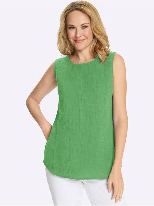 Débardeur en mousseline avec col rond et fentes latérales - Taille standard - Moda Vilona - Kiabi Débardeur en mousseline avec col rond et fentes latérales - Taille standard - Moda Vilona - Kiabi