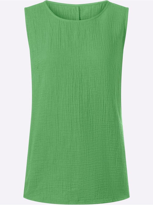 Débardeur en mousseline avec col rond et fentes latérales - Taille standard - Moda Vilona - Kiabi Débardeur en mousseline avec col rond et fentes latérales - Taille standard - Moda Vilona - Kiabi