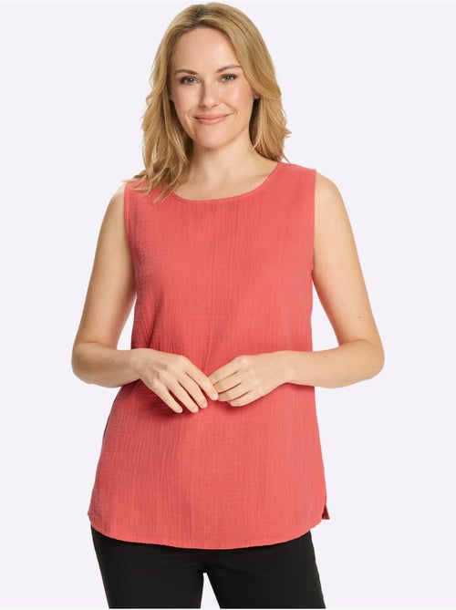 Débardeur en mousseline avec encolure ronde et fentes latérales - Taille standard - Moda Vilona - Kiabi Débardeur en mousseline avec encolure ronde et fentes latérales - Taille standard - Moda Vilona - Kiabi