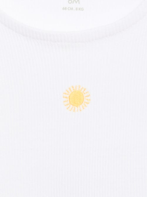 Débardeur en rib avec base ondulée - Kiabi