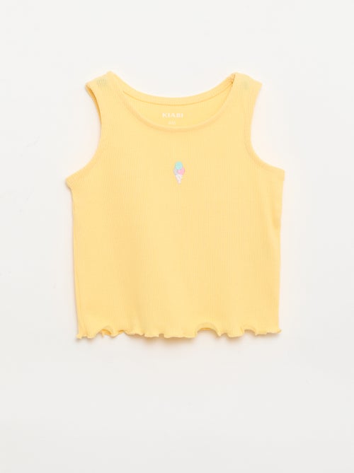 Débardeur en rib avec base ondulée - Kiabi