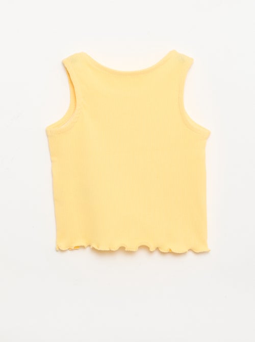 Débardeur en rib avec base ondulée - Kiabi