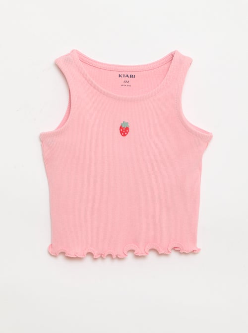 Débardeur en rib avec base ondulée - Kiabi