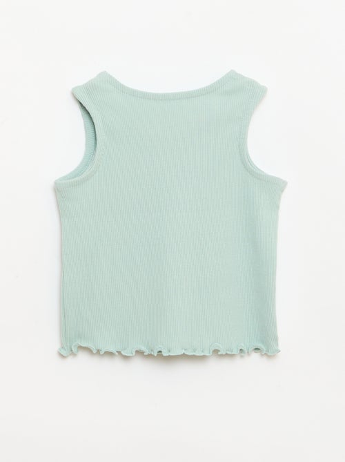 Débardeur en rib avec base ondulée - Kiabi