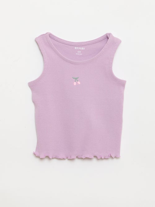 Débardeur en rib avec base ondulée - Kiabi