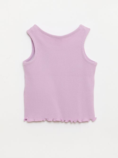 Débardeur en rib avec base ondulée - Kiabi