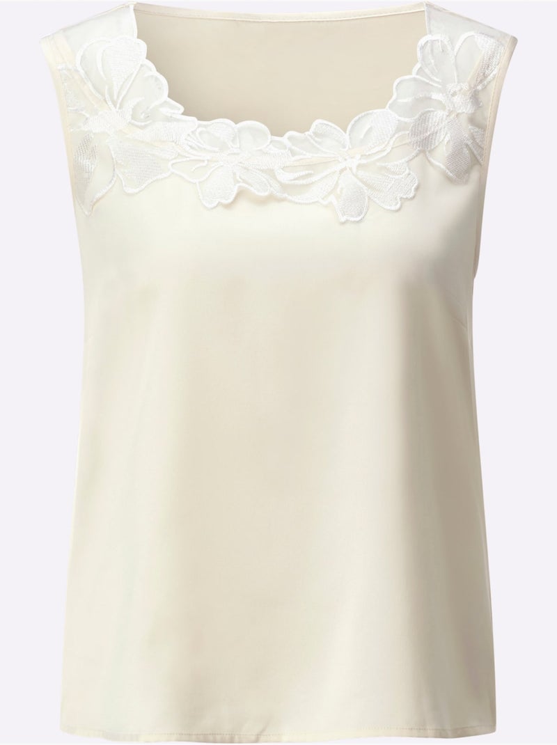 Débardeur En Satin élégant - Taille Standard - Helline Ivoire - Kiabi