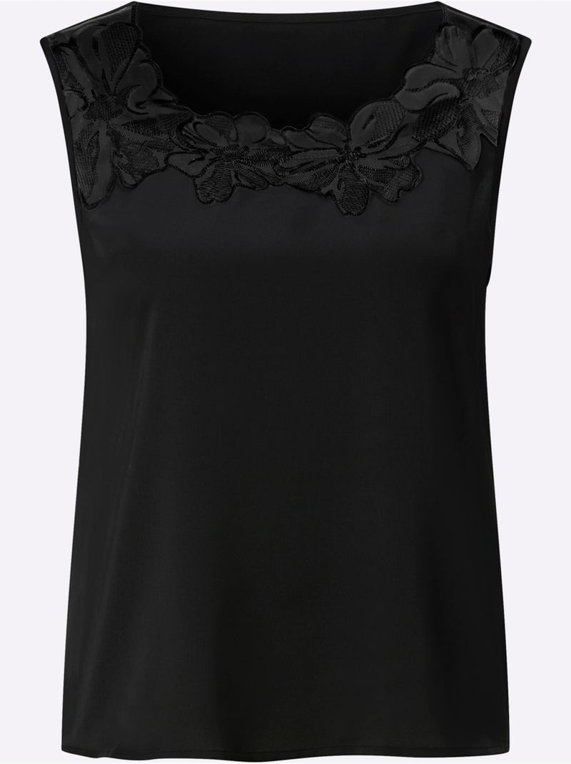 Débardeur En Satin élégant - Taille Standard - Helline Noir - Kiabi