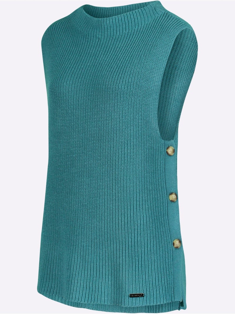 Débardeur en tricot 50% coton - taille standard - witt Bleu encre - Kiabi