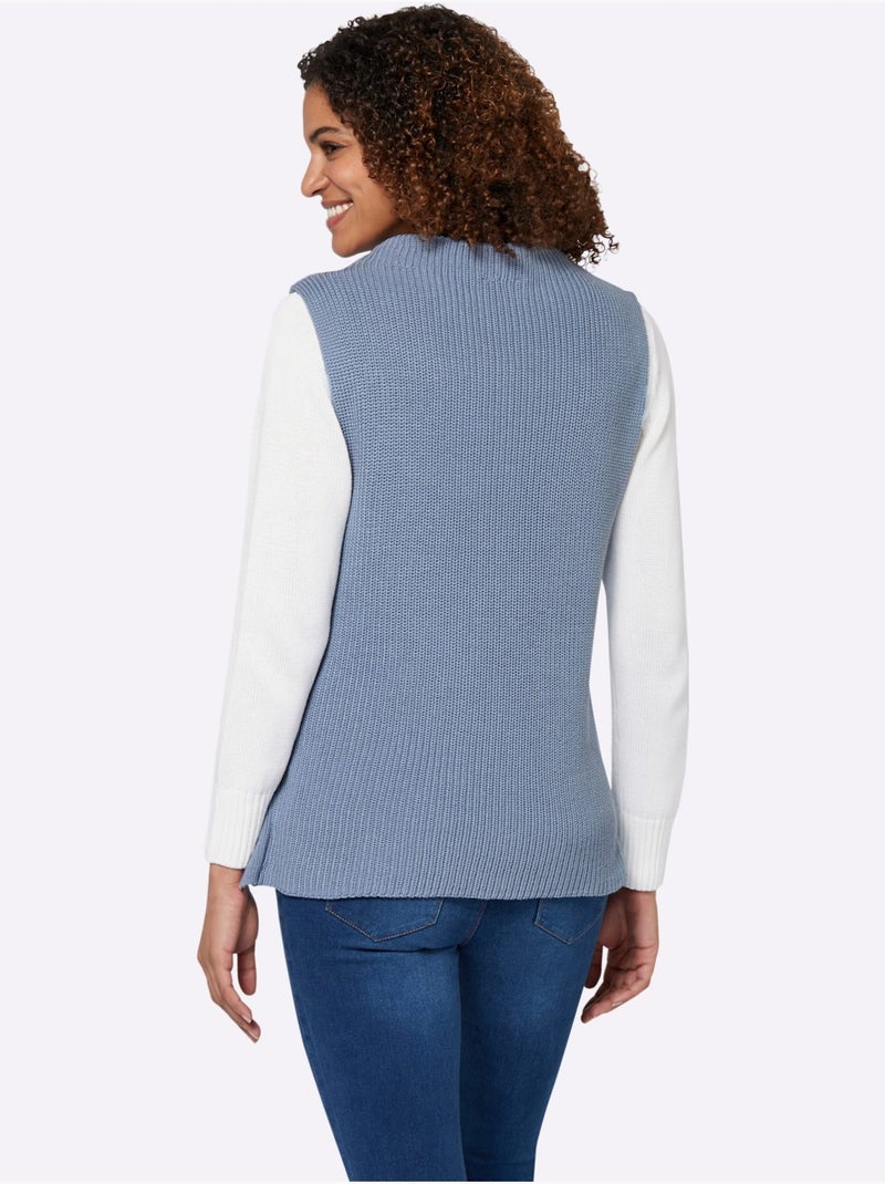 Débardeur en tricot 50% coton - taille standard - witt Bleu - Kiabi