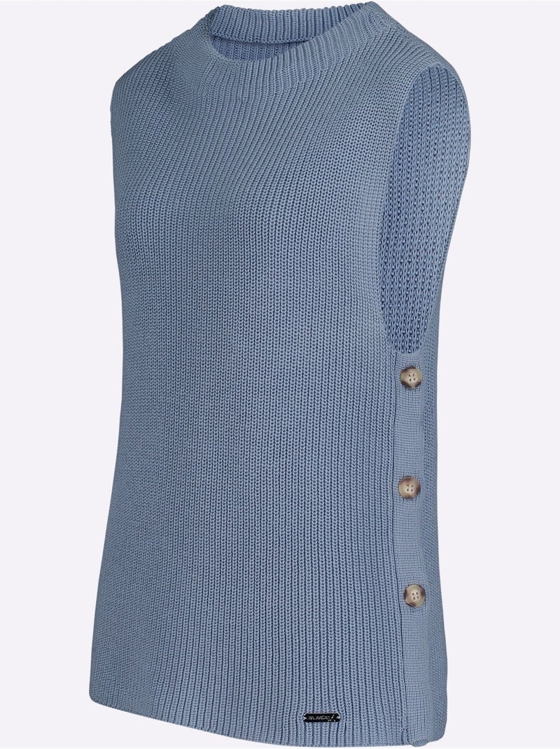 Débardeur en tricot 50% coton - taille standard - witt Bleu - Kiabi