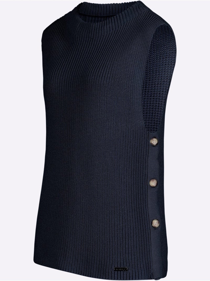 Débardeur en tricot 50% coton - taille standard - witt Bleu nuit - Kiabi