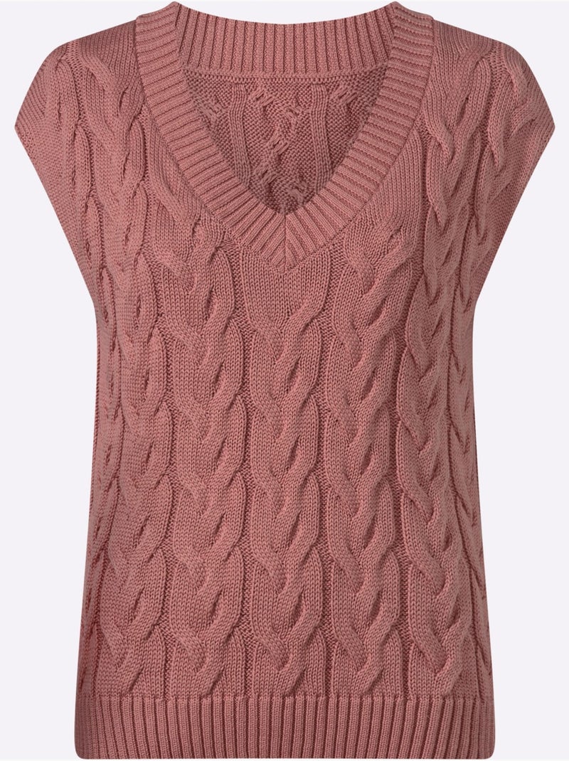 Débardeur En Tricot 50% Coton - Taille Standard - Witt Bois de rose - Kiabi