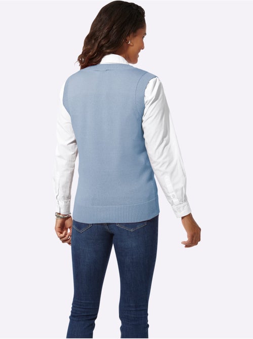Débardeur en tricot à col V avec finitions côtelées - Taille standard - Witt - Kiabi Débardeur en tricot à col V avec finitions côtelées - Taille standard - Witt - Kiabi