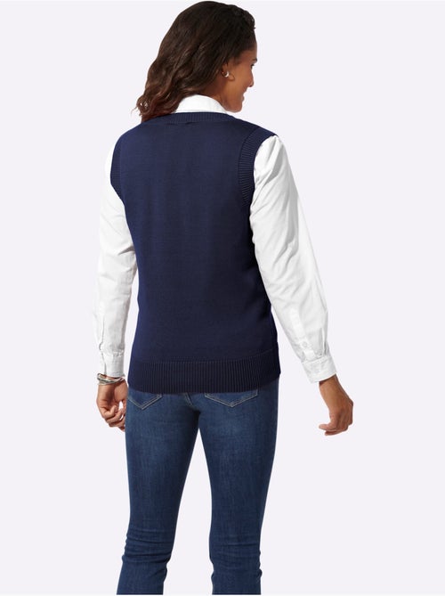 Débardeur en tricot à col V et finitions côtelées - Taille standard - Witt - Kiabi Débardeur en tricot à col V et finitions côtelées - Taille standard - Witt - Kiabi