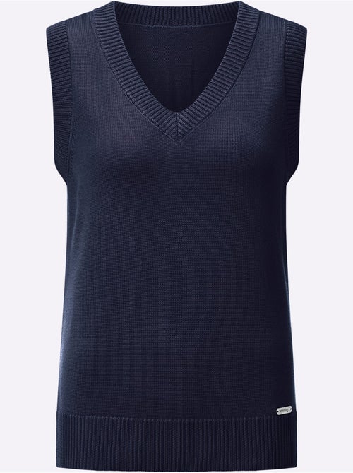 Débardeur en tricot à col V et finitions côtelées - Taille standard - Witt - Kiabi Débardeur en tricot à col V et finitions côtelées - Taille standard - Witt - Kiabi