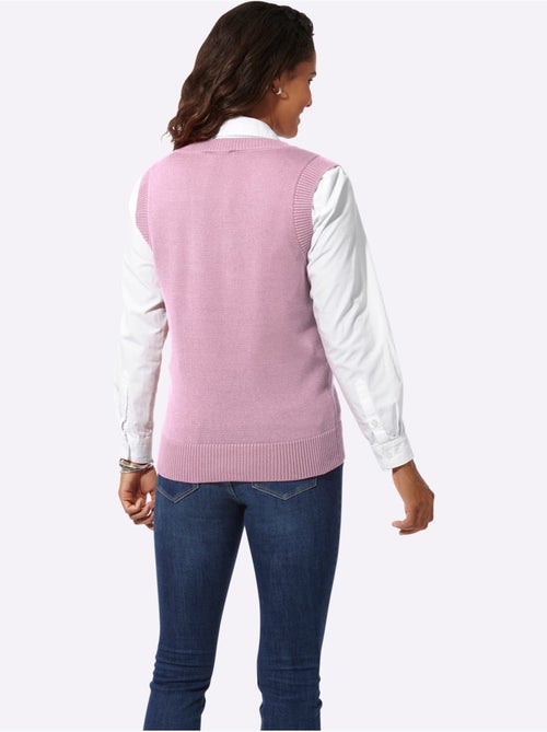 Débardeur en tricot à col V et finitions côtelées - Taille standard - Witt - Kiabi Débardeur en tricot à col V et finitions côtelées - Taille standard - Witt - Kiabi