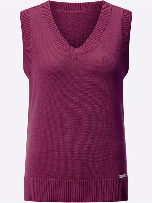 Débardeur en tricot avec col V et emmanchures côtelées - Taille standard - Witt - Kiabi Débardeur en tricot avec col V et emmanchures côtelées - Taille standard - Witt - Kiabi