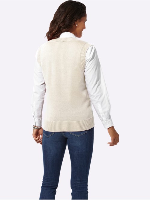 Débardeur en tricot avec col V et finitions côtelées - Taille standard - Witt - Kiabi Débardeur en tricot avec col V et finitions côtelées - Taille standard - Witt - Kiabi