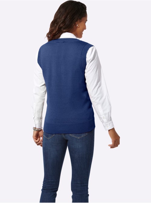 Débardeur en tricot avec col V et finitions côtelées - Taille standard - Witt - Kiabi Débardeur en tricot avec col V et finitions côtelées - Taille standard - Witt - Kiabi